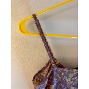 Vero Moda Purple Floral Crinkle‎ Mini Dress XS Milkmaid Tie Front Adj. Strap thumbnail 3