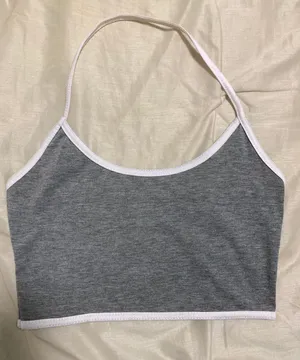 Halter Crop Top Gray thumbnail 1