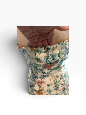wild fable Strapless Floral Sundress in White with Pastel Print BRAND NEW thumbnail 10