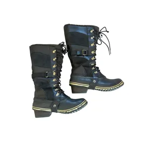 Sorel Conquest Carly Boots Womens 8 Black Suede Leather Waterproof Tall Riding thumbnail 8