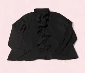 Black Ruffled Front Long thumbnail 1