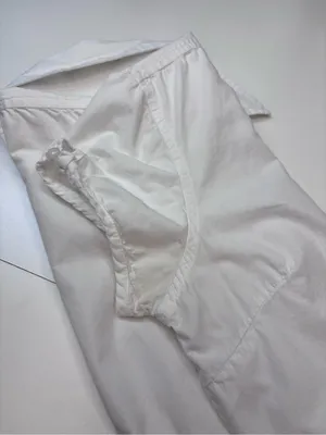 Lefties Zara Crisp White Short Cap Sleeve Button Down Cotton Blouse Size M MEX28 thumbnail 7