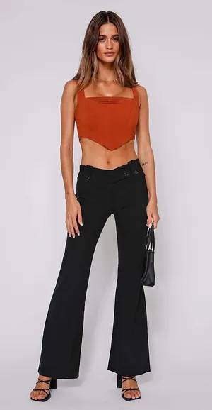 Tiger Mist Red Rust Geneva Corset Crop Top thumbnail 5