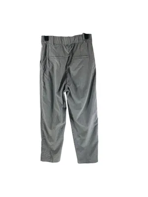 H&M Gray Pleated High-Waisted Ankle Cropped Trousers Womens Size 2 thumbnail 2
