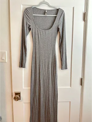 SKIMS Long Sleeve Lounge Dress Soft Maxi thumbnail 2