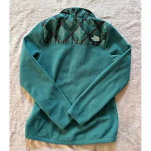 The North Face Women's Green Geometric Anorak Fleece 1/2 Zip Pullover‎ Sz Xsmall thumbnail 8