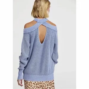 Free People Half Moon Bay cold-shoulder sweater size medium. thumbnail 2
