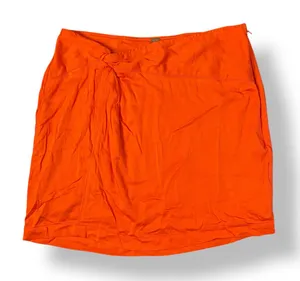 Free People NWT Knotted Mini Skirt Womens Size 8‎ Orange Boho Beachy thumbnail 1