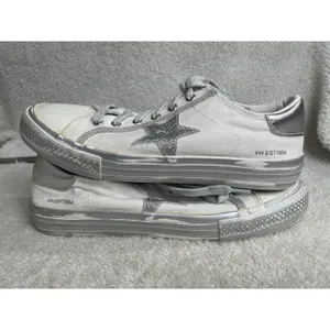 Vintage Havana Alive Glitter Lace Up Womens White Sneakers Size 38 (7-8) thumbnail 4