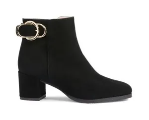 Ron White Jozie Weatherproof Black Suede Booties‎ Gold Buckle EU 35.5 US 5.5 thumbnail 1