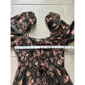 Ulla Johnson Isla Dress Womens 4 Green Floral Tiered Puff‎ Sleeve Boho Prairie thumbnail 9