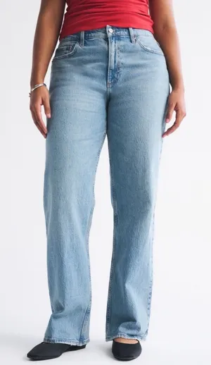 Abercrombie Curve Love Low Rise Baggy Jean thumbnail 1