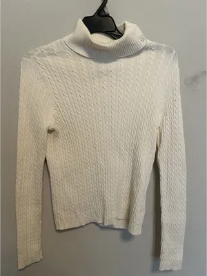 Ralph Lauren Vintage Cable Knit Turtleneck Sweater Size Small Preppy Old Money thumbnail 1