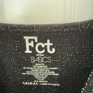 FCT With Love Basics Medium Black Silver Metallic Adjustable Straps Bodysuit thumbnail 5