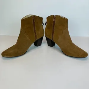 Donald J. Pliner DMSX Ankle Booties 8 Brown‎ Suede Leather Zip Annie Boots Women thumbnail 7