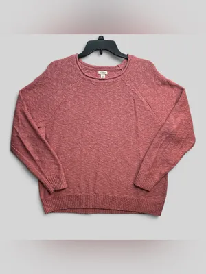L.L.Bean Women’s XL Pink Cotton Textured Knit Crewneck Sweater Pullover thumbnail 3