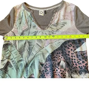 Anthropologie Akemi + Kin Fauna Leopard Jungle Print Henley Top thumbnail 9