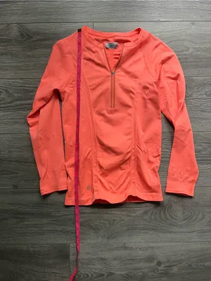 NEW Athleta Orange Fitted Long Sleeve Quarter Zip Active Workout Gym Shirt S thumbnail 5