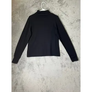 Icelandic Design Womens Large Black Turtleneck Long Sleeve Pullover Minimalist thumbnail 3