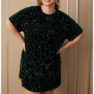 Arula Emerald Green Sequin Velvet Party Dress NWT 1X thumbnail 5
