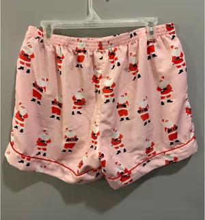 Mud Pie Christmas Holiday Santa Claus Piped Pajama Shorts thumbnail 6