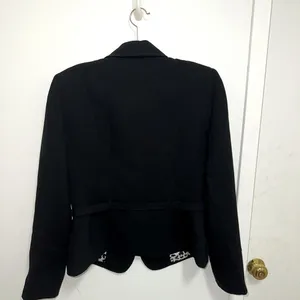 Tahari Black Cheetah Print Inner Blazer thumbnail 2