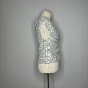 L Love- Silver Scoop Neck Sequin Shirt thumbnail 2