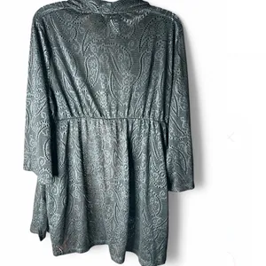 Catalina Cover Up Swimwear Black Eyelet long Sleeve Tie Front Lace Trim.Size XL thumbnail 5