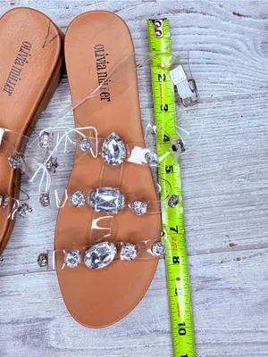 Olivia miller Women's Ocean Bliss Sandals rhinestone Shiney shoes size 9 thumbnail 4