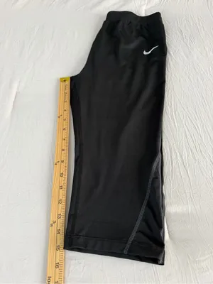 Nike women Black Cropped Athletic Leggings with White Swoosh‎ thumbnail 5