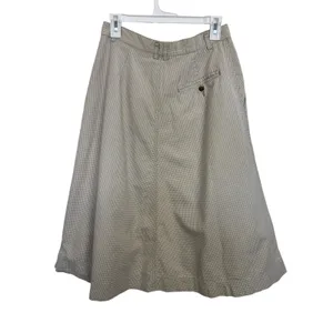 American Vintage Vtg 90s Cottage Gingham Print Cotton Midi Skirt Size 12 Granola Earthy Feminine thumbnail 2