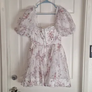 Bardot White Mini Dress with Pink Floral Print thumbnail 9