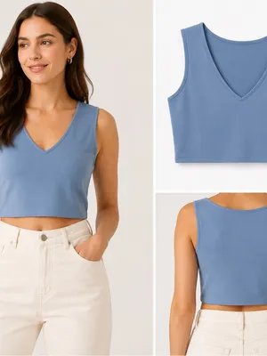 Yogalicious Pale Blue Muscle Tank thumbnail 2