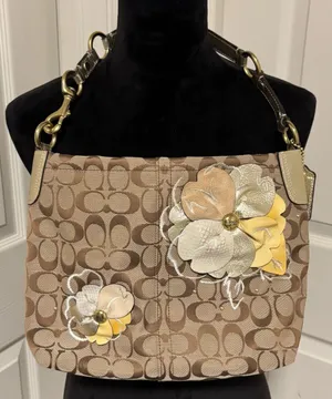 Coach F16879 Bleeker Leather Floral Carly Shoulder Bag thumbnail 1