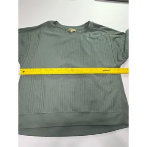 Democracy Sage Green Textured Waffle Knit Top Small thumbnail 4