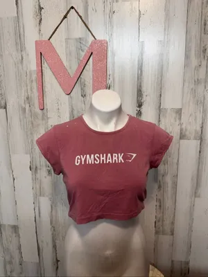 Gymshark Dusky Pink Cropped Short Sleeve Graphic Tee Womens Size Medium thumbnail 2