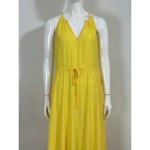 Diane von Furstenberg Women XS Sally Dress Yellow Lemon Zest Maxi Drawstring NWT thumbnail 4