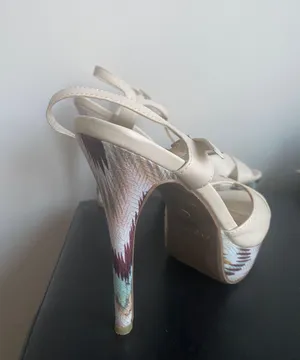 Beige Funky High Heeled Platforms thumbnail 3