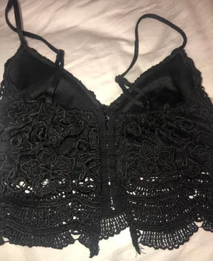 LA Hearts PACSUN Black Lace Crop Top thumbnail 3