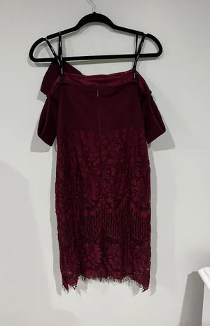 Soieblu burgundy bow front Lace Dress thumbnail 7