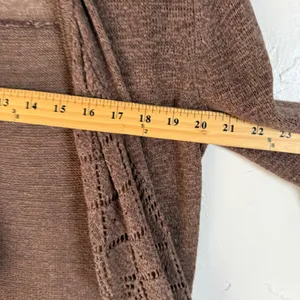 Willi Smith Brown Knit Cardigan SweaterCrochet‎ Size S Boho Western Festival thumbnail 6