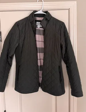 Market & Spruce Olive Green Quilted Jacket thumbnail 1