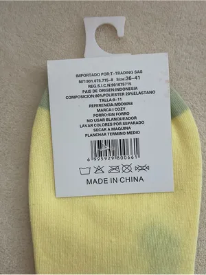 Sporto Yellow Crew Socks with Green Heel and Chick Embroidery thumbnail 4