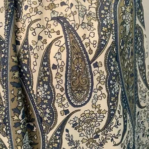 Rose & Olive size small blue white and grey paisley print top EUC thumbnail 5