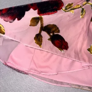 Evolutionary Pink Velvet Rose Burnout Babydoll Cami Top Y2K Large NWT thumbnail 3