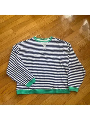 FREE PEOPLE Classic Striped Oversized Crewneck / Sand Dollar Combo thumbnail 5