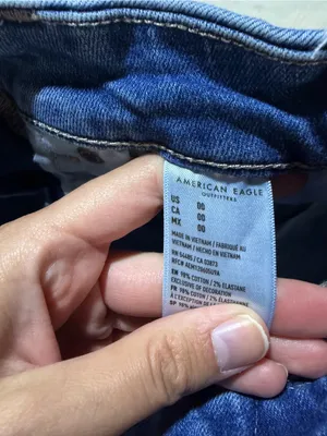 American Eagle Outfitters curvy hi-rise shortie Distressed Blue Denim Short 00 thumbnail 8