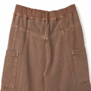 Free People We The Free New School Warm Brown Relaxed Straight Leg Cargo Jeans thumbnail 11