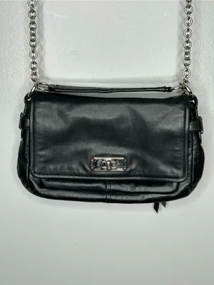 Coach Chelsea Convertible Crossbody Shoulder Bag Turnlock Flap Black F17825 thumbnail 5