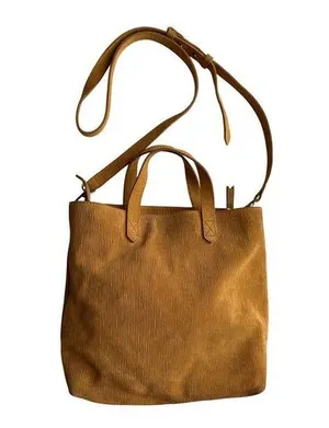 Madewell Zip-Top Transport Crossbody: Corduroy Suede Edition in Boutique Gold thumbnail 1